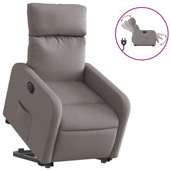 Fauteuil inclinable électrique taupe tissu