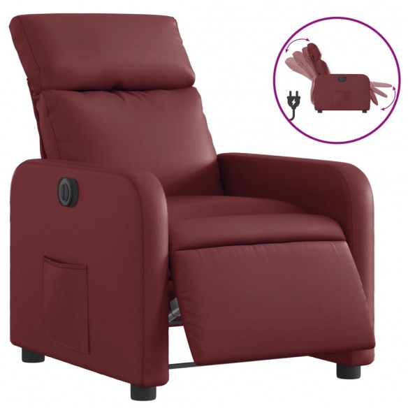 Fauteuil inclinable électrique Rouge bordeaux Similicuir