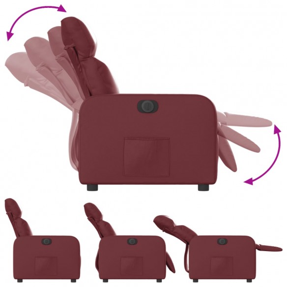 Fauteuil inclinable électrique Rouge bordeaux Similicuir