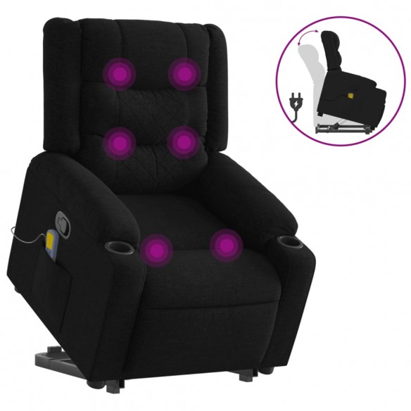 Fauteuil de massage inclinable Noir Tissu