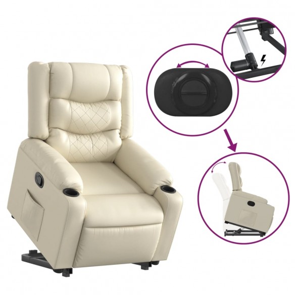 Fauteuil inclinable Crème Similicuir