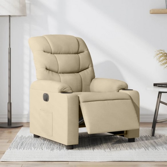 Fauteuil inclinable électrique Crème Tissu