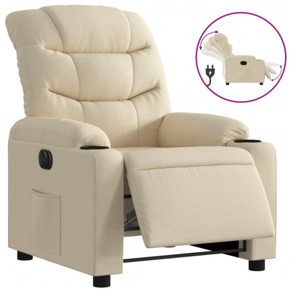 Fauteuil inclinable électrique Crème Tissu