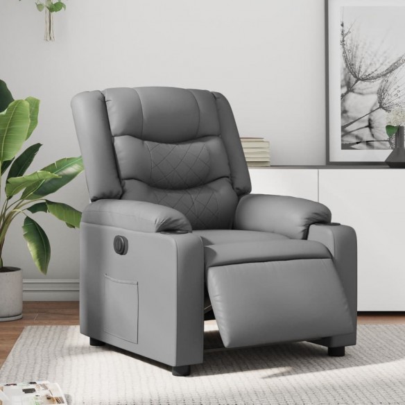 Fauteuil inclinable électrique Gris Similicuir