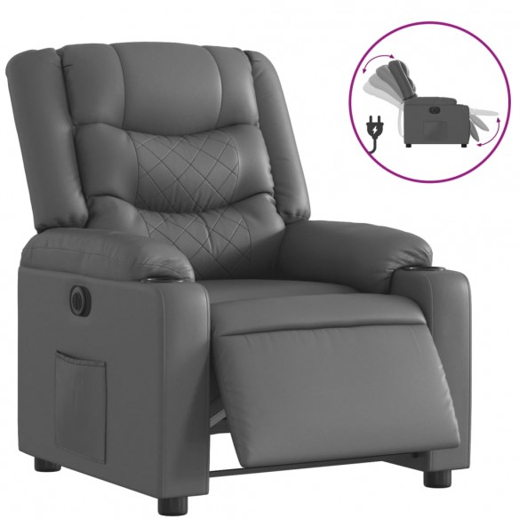 Fauteuil inclinable électrique Gris Similicuir