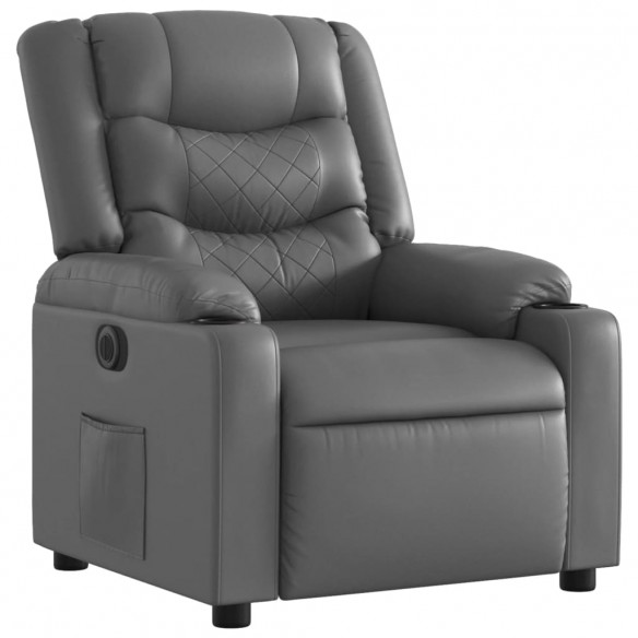 Fauteuil inclinable électrique Gris Similicuir