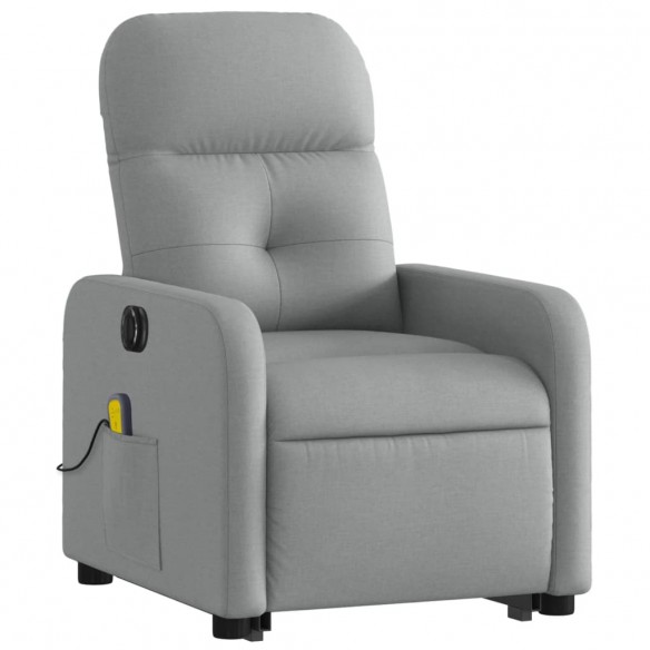 Fauteuil inclinable de massage électrique Gris clair Tissu