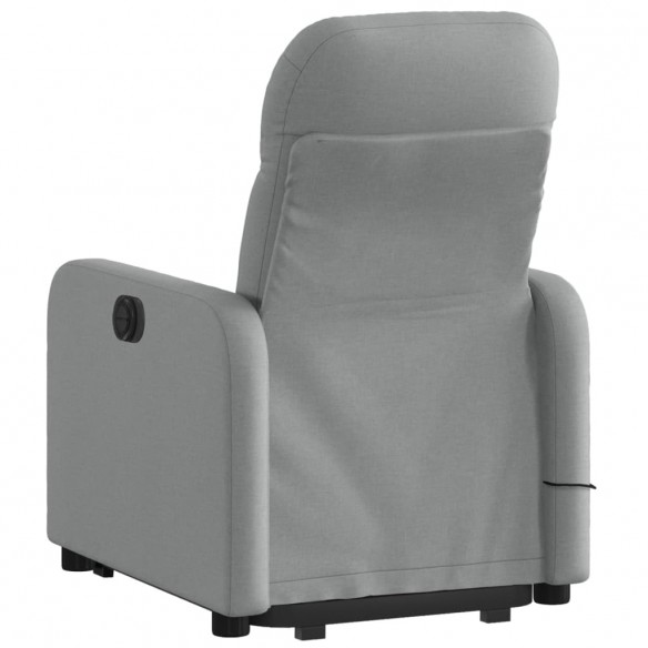 Fauteuil inclinable de massage électrique Gris clair Tissu