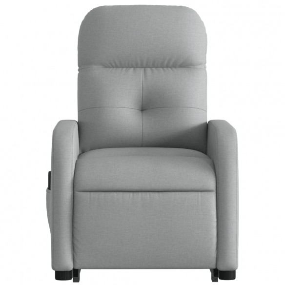 Fauteuil inclinable de massage électrique Gris clair Tissu