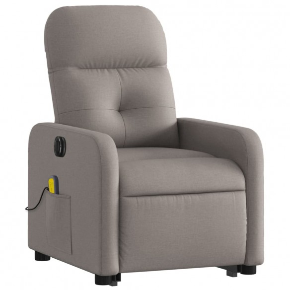 Fauteuil inclinable de massage électrique Taupe Tissu