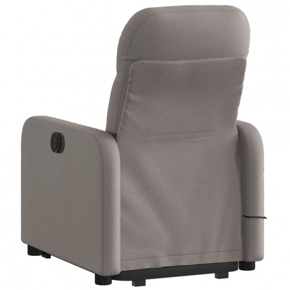 Fauteuil inclinable de massage électrique Taupe Tissu