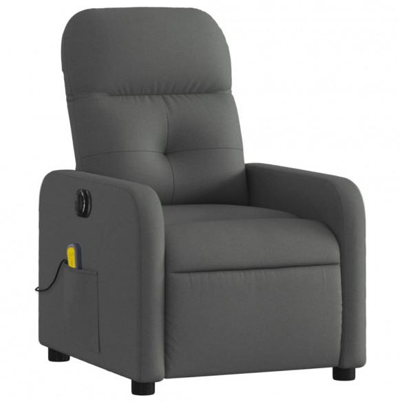 Fauteuil inclinable de massage électrique gris foncé tissu