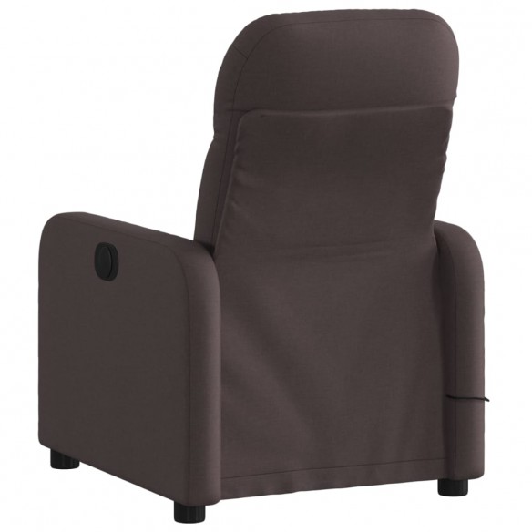 Fauteuil de massage inclinable électrique Marron foncé Tissu