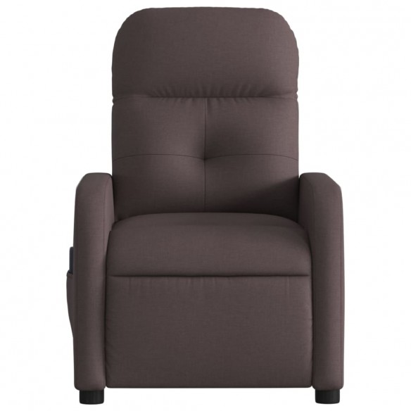 Fauteuil de massage inclinable électrique Marron foncé Tissu