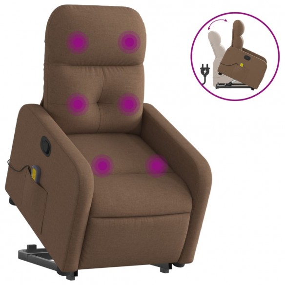 Fauteuil de massage inclinable Marron Tissu