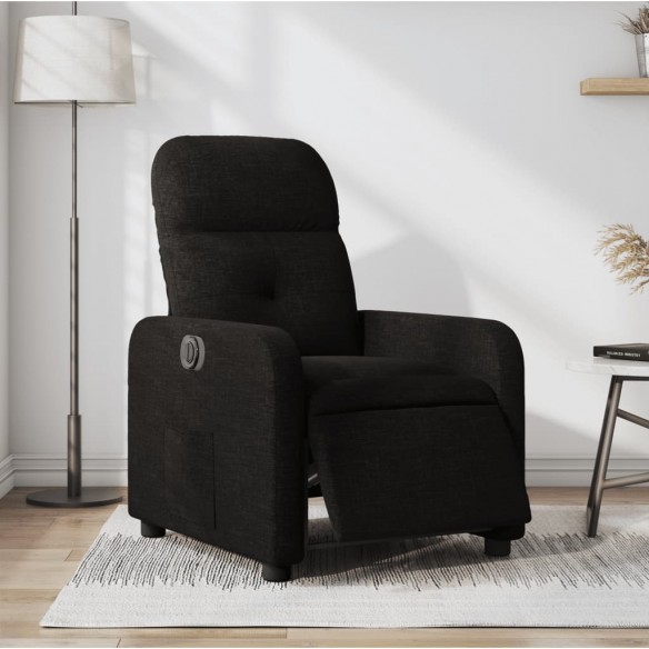 Fauteuil inclinable électrique Noir Tissu