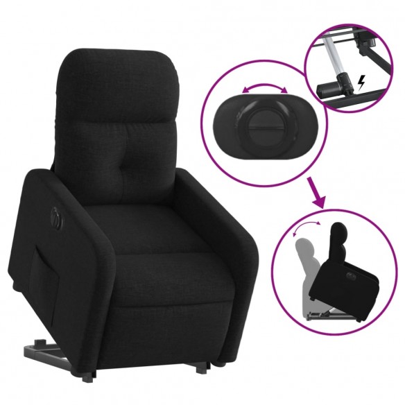 Fauteuil inclinable électrique noir tissu