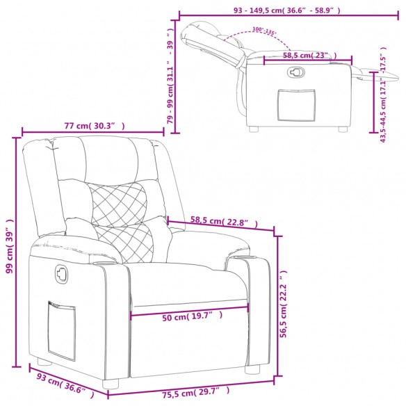 Fauteuil inclinable Gris clair Tissu