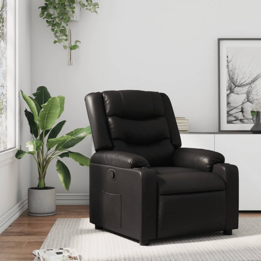 Fauteuil inclinable Noir Similicuir