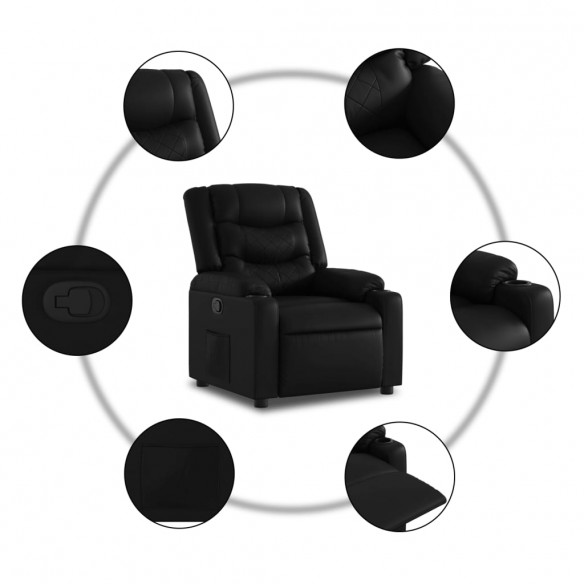 Fauteuil inclinable Noir Similicuir