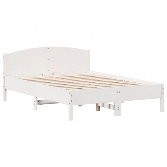 Cadre de lit avec tête de lit blanc 120x190 cm bois pin massif