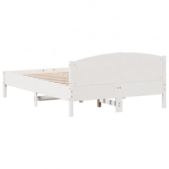 Cadre de lit avec tête de lit blanc 120x190 cm bois pin massif