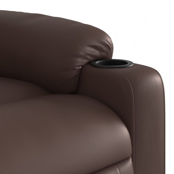 Fauteuil inclinable de massage électrique marron similicuir