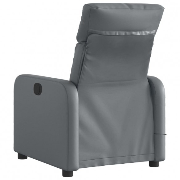 Fauteuil de massage inclinable électrique gris similicuir