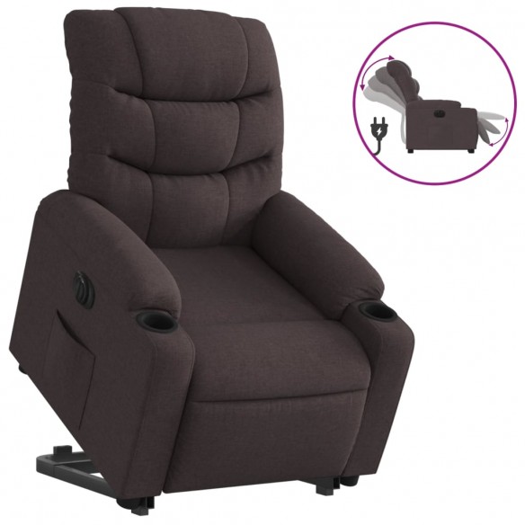 Fauteuil inclinable électrique marron foncé tissu