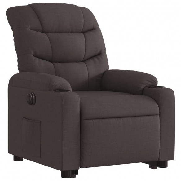 Fauteuil inclinable électrique marron foncé tissu