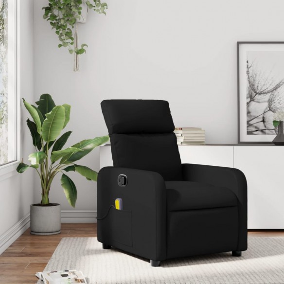 Fauteuil de massage inclinable Noir Similicuir