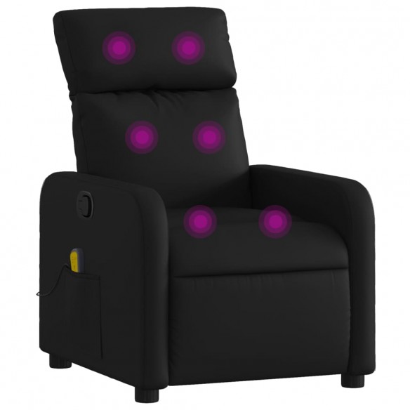 Fauteuil de massage inclinable Noir Similicuir