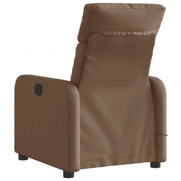 Fauteuil inclinable de massage électrique marron tissu