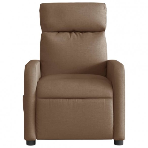 Fauteuil inclinable de massage électrique marron tissu