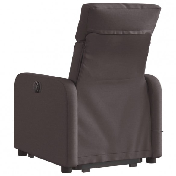 Fauteuil inclinable de massage Marron foncé Tissu