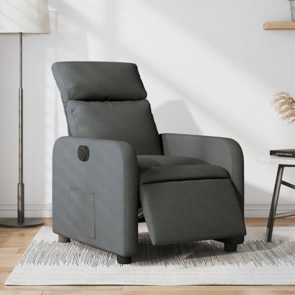 Fauteuil inclinable électrique Gris foncé Tissu