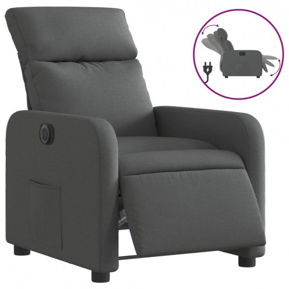 Fauteuil inclinable électrique Gris foncé Tissu