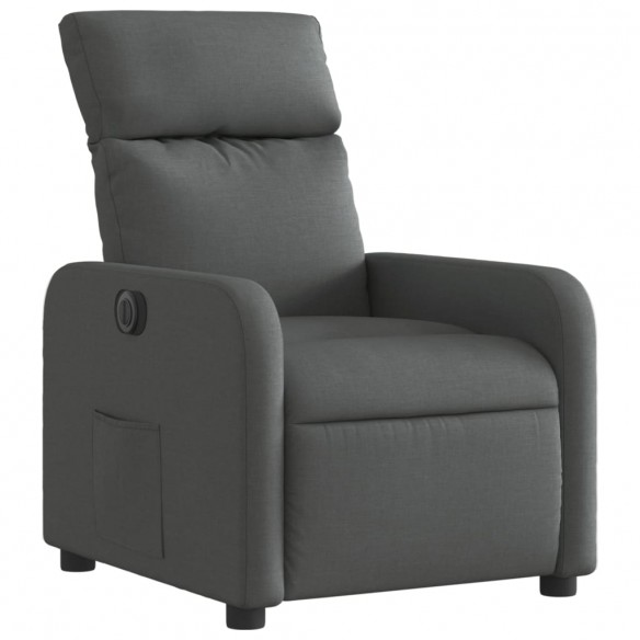 Fauteuil inclinable électrique Gris foncé Tissu