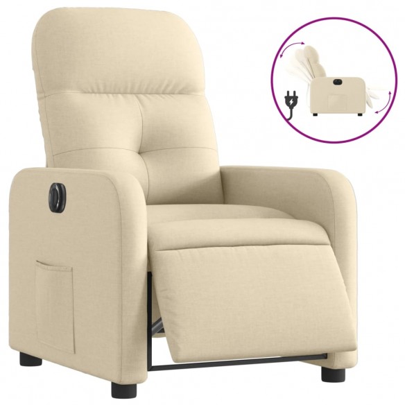 Fauteuil inclinable électrique Crème Tissu