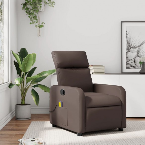 Fauteuil de massage inclinable Marron Similicuir