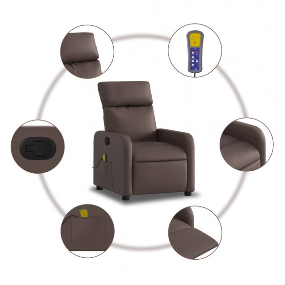 Fauteuil de massage inclinable Marron Similicuir