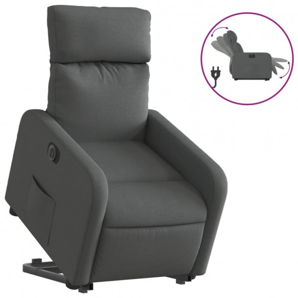 Fauteuil inclinable électrique gris foncé tissu