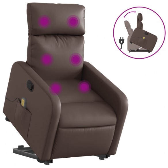 Fauteuil inclinable de massage Marron Similicuir