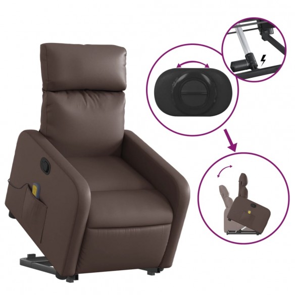 Fauteuil inclinable de massage Marron Similicuir