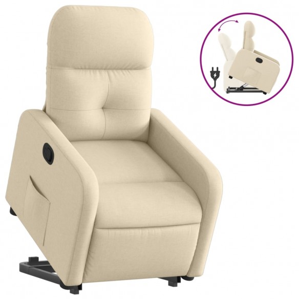 Fauteuil inclinable Crème Tissu