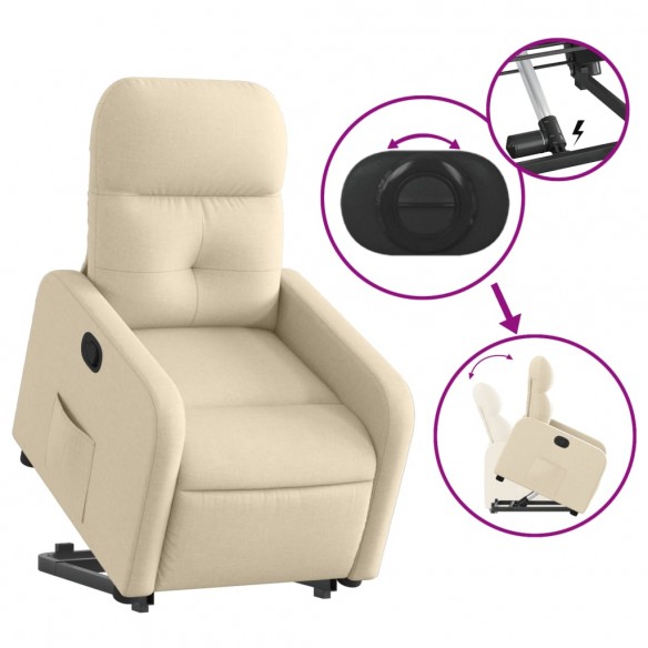 Fauteuil inclinable Crème Tissu