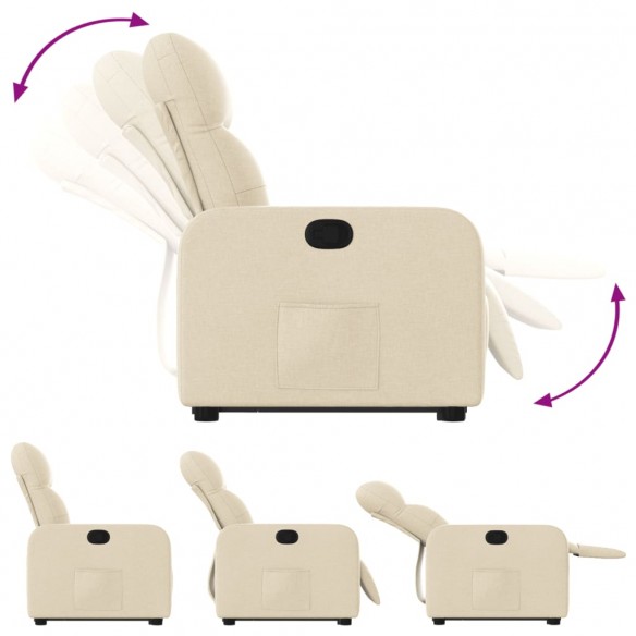 Fauteuil inclinable Crème Tissu