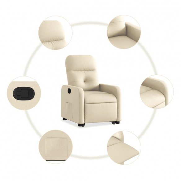 Fauteuil inclinable Crème Tissu