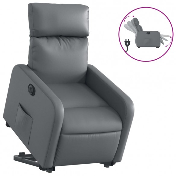 Fauteuil inclinable électrique gris similicuir