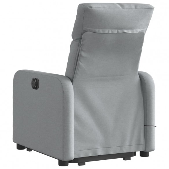 Fauteuil inclinable de massage électrique Gris clair Tissu